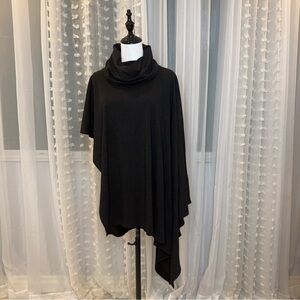 Halston Heritage  Charcoal Grey Cowl Neck Knit Cape